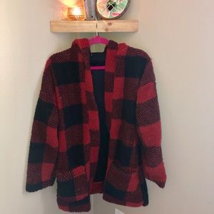 Buffalo Plaid Sherpa Sweater